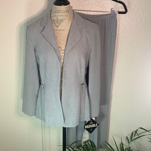 NWT Chad’s Place dusty blue jacket and pant set